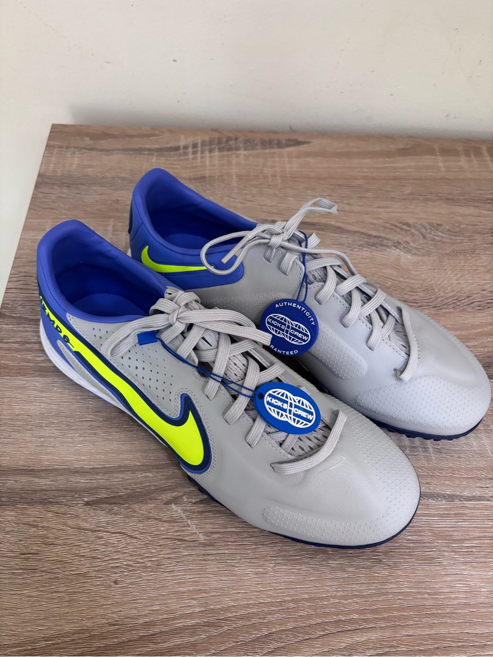 Nike React Legend 9 Pro TF Turf Soccer Shoes Grey/Yellow - size 9 - Picture 6 of 7